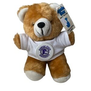 Musical Plush Bear with White Shirt Kansas State University